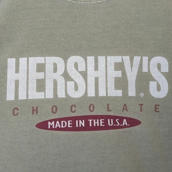 Anvil 2000 Y2K Vintage Hershey's Chocolate Short Sleeve Crewneck T-shirt Sage L - Picture 3 of 10